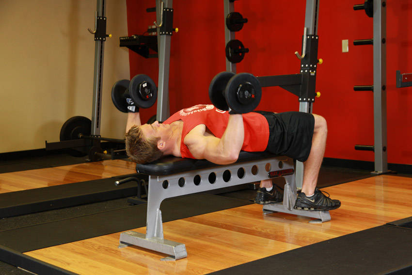 Flat DB Bench Press start